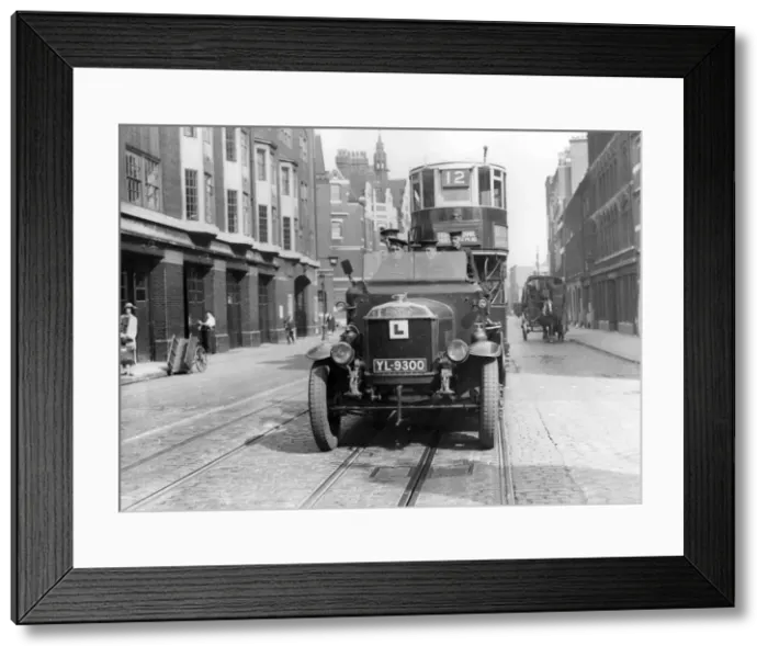 Framed Print : LCC-LFB learner drivers on a London street Framed Print : LCC-LFB learner drivers on a London street