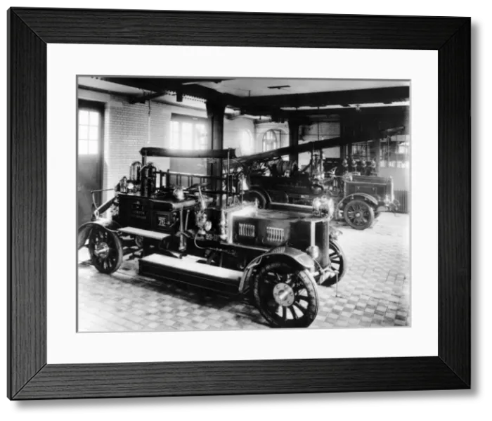 Framed Print : LCC-LFB Holloway fire station appliance room Framed Print : LCC-LFB Holloway fire station appliance room