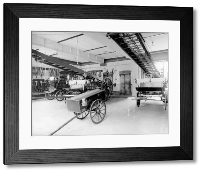 Framed Print : LCC-MFB Bishopsgate fire station appliance room Framed Print : LCC-MFB Bishopsgate fire station appliance room