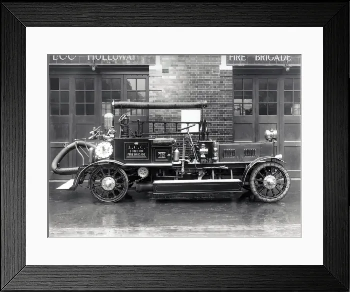 Framed Print : LCC-LFB Holloway fire station with motorised pump Framed Print : LCC-LFB Holloway fire station with motorised pump