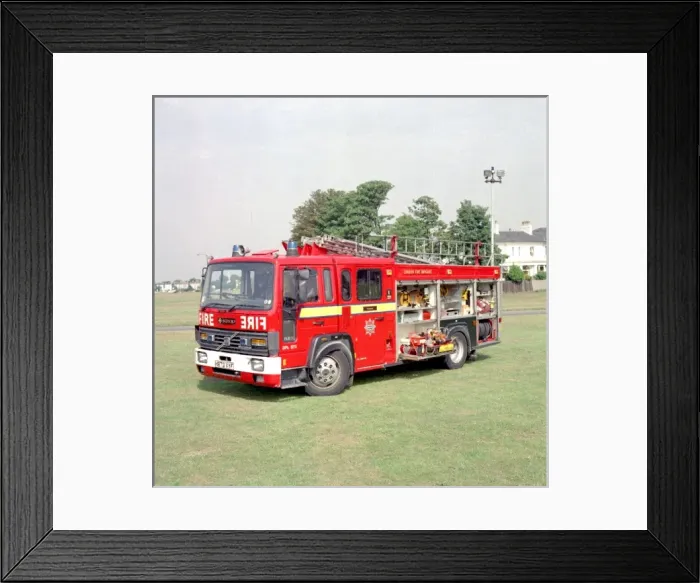 Framed Print : LFDCA-LFB Volvo dual purpose diesel pump ladder Framed Print : LFDCA-LFB Volvo dual purpose diesel pump ladder
