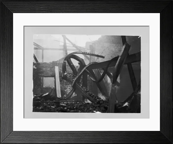 Framed Print : LCC-LFB Fire damage at Woolwich Arsenal Framed Print : LCC-LFB Fire damage at Woolwich Arsenal