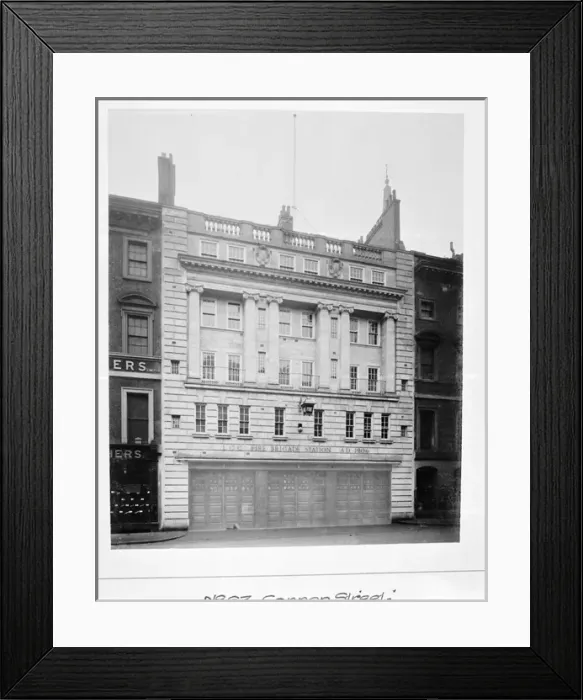 Framed Print : LCC-LFB Cannon Street fire station, City of London Framed Print : LCC-LFB Cannon Street fire station, City of London