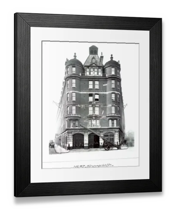 Framed Print : LCC-LFB Shoreditch fire station, near Old Street Framed Print : LCC-LFB Shoreditch fire station, near Old Street