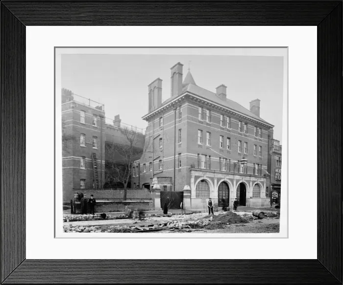 Framed Print : LCC-LFB Lewisham fire station, SE London