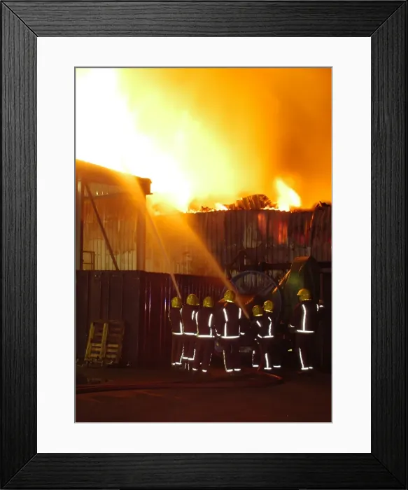 Framed Print : Firefighters at scene of 15 pump fire in Uxbridge Framed Print : Firefighters at scene of 15 pump fire in Uxbridge