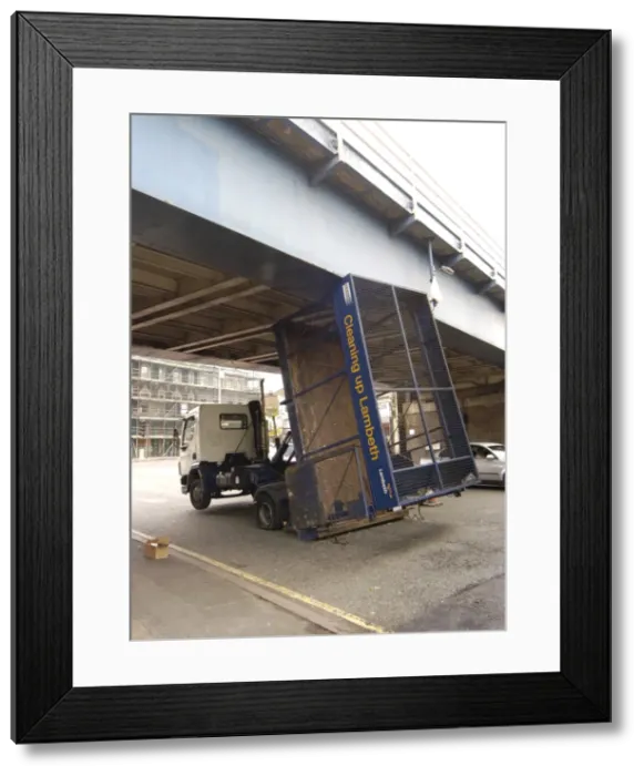 Framed Print : Lorry under bridge, Loughborough Lane, SW9 Framed Print : Lorry under bridge, Loughborough Lane, SW9