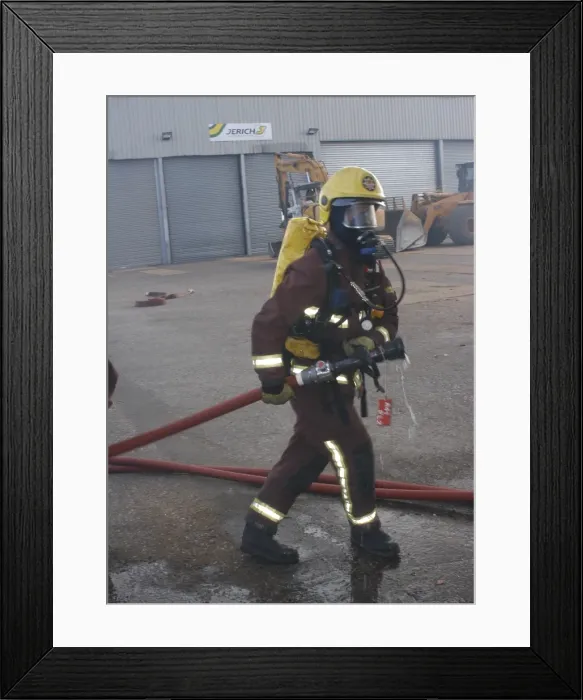 Framed Print : Firefighters at scene of fire at Staples Corner Framed Print : Firefighters at scene of fire at Staples Corner
