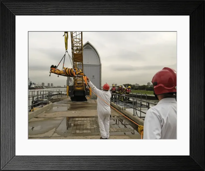Framed Print : Exercise Tideway at the Thames Barrier, Woolwich
