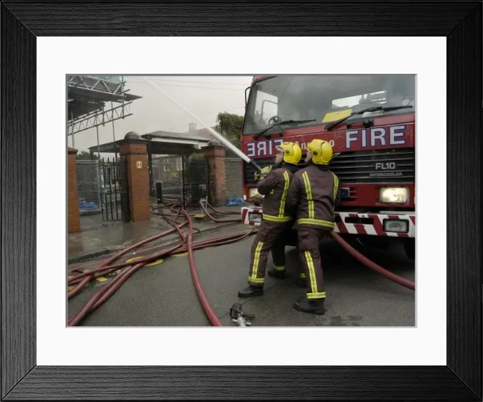 Framed Print : Fire at Crowland Road School, Crowland Road, Tottenham N15 Framed Print : Fire at Crowland Road School, Crowland Road, Tottenham N15