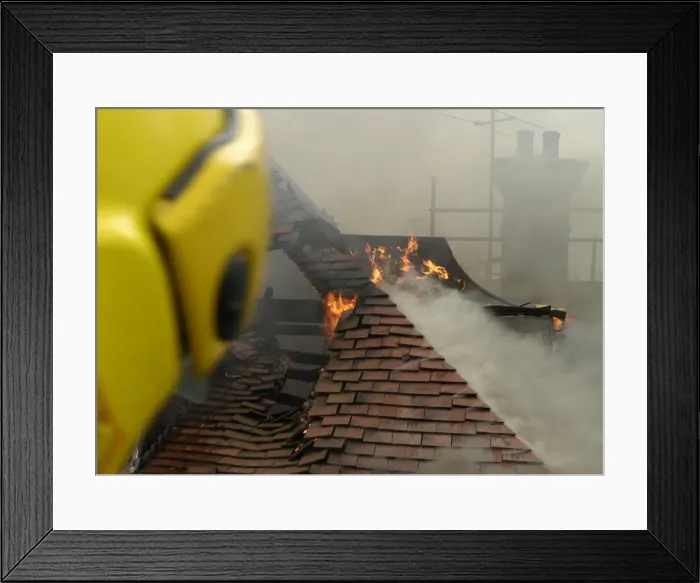 Framed Print : Fire at Crowland Road School, Crowland Road, Tottenham N15 Framed Print : Fire at Crowland Road School, Crowland Road, Tottenham N15