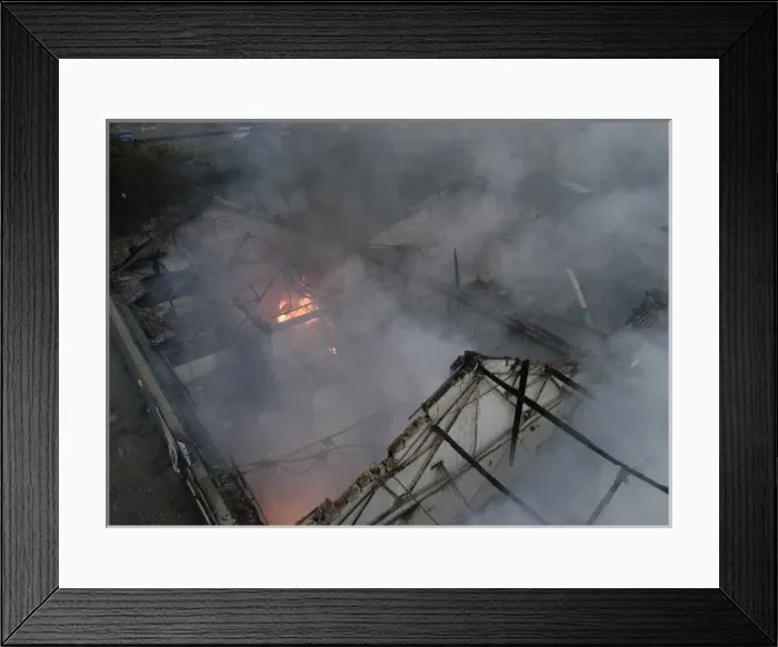 Framed Print : The scene of a fire at 259 Water Road, London Framed Print : The scene of a fire at 259 Water Road, London