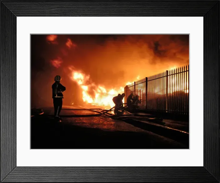 Framed Print : Scene of fire at commercial premises, Barking Framed Print : Scene of fire at commercial premises, Barking