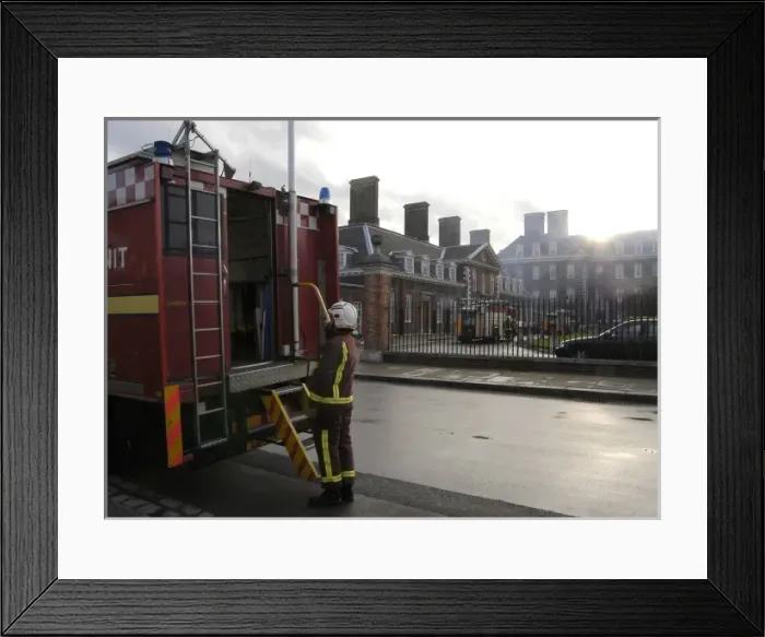 Framed Print : Firefighters at Royal Hospital Chelsea Framed Print : Firefighters at Royal Hospital Chelsea