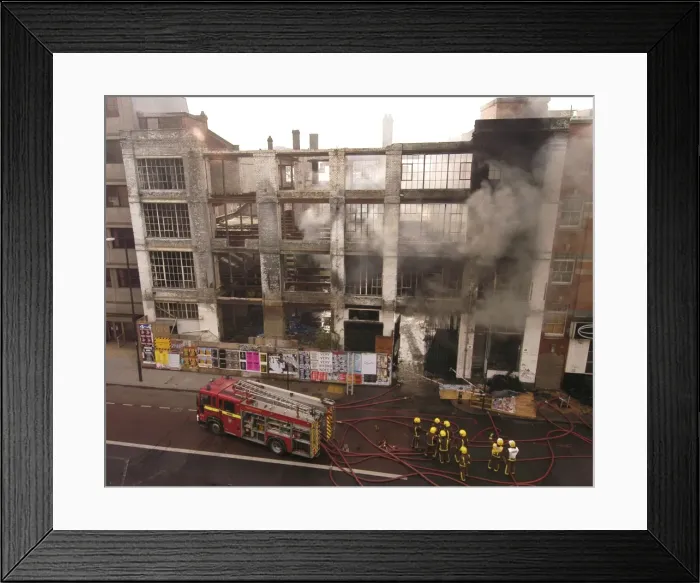 Framed Print : Firefighters at scene of fire in Commercial Road Framed Print : Firefighters at scene of fire in Commercial Road