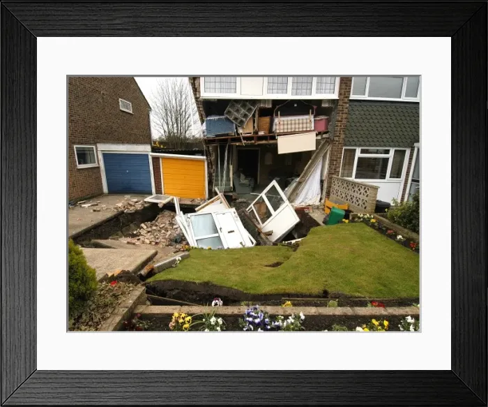 Framed Print : Subsidence damage, 122 Ridley Road, Bromley Framed Print : Subsidence damage, 122 Ridley Road, Bromley
