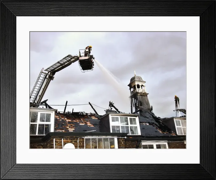 Framed Print : Hydraulic platform in operation, Bermondsey Framed Print : Hydraulic platform in operation, Bermondsey