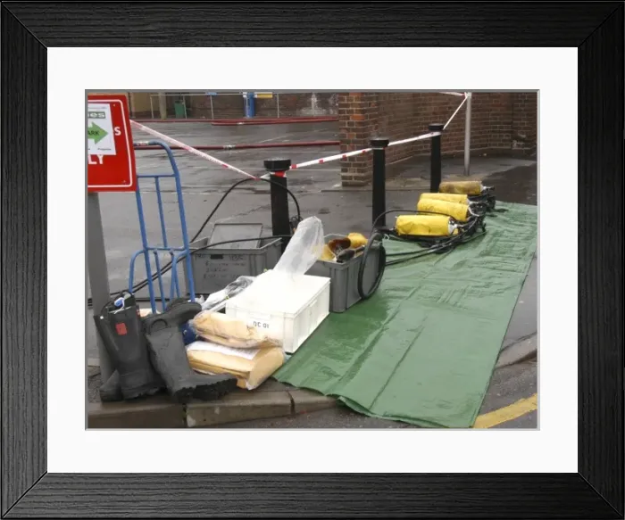 Framed Print : London Fire Brigade decontamination exercise
