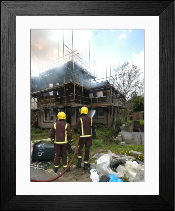 Framed Print : Firefighters attend a house fire at Rydal Road Framed Print : Firefighters attend a house fire at Rydal Road
