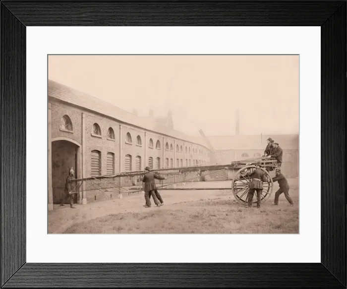 Framed Print : Wheeled escape ladder Framed Print : Wheeled escape ladder