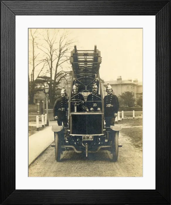 Framed Print : Motorised 75 foot ladder appliance Framed Print : Motorised 75 foot ladder appliance