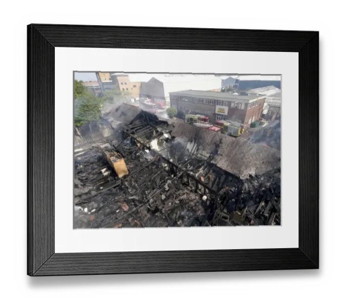 Framed Print : Fire at commercial premises, 2 Restmor Way, Sutton Framed Print : Fire at commercial premises, 2 Restmor Way, Sutton