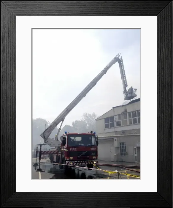 Framed Print : Fire at commercial premises, 2 Restmor Way, Sutton Framed Print : Fire at commercial premises, 2 Restmor Way, Sutton