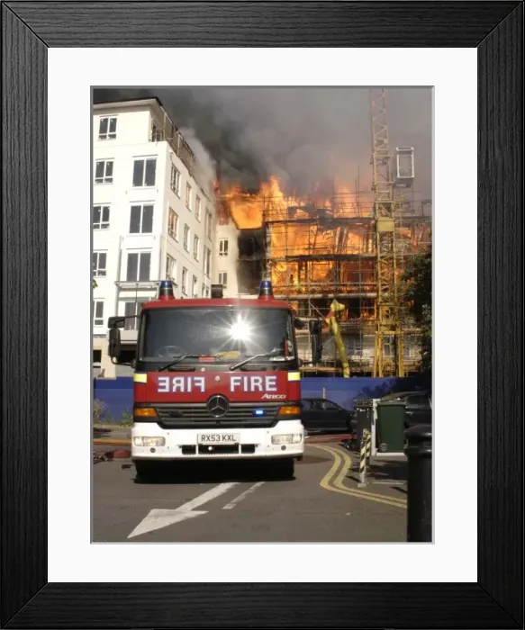 Framed Print : Firefighters putting out a fire at 1 Heton Gardens Framed Print : Firefighters putting out a fire at 1 Heton Gardens