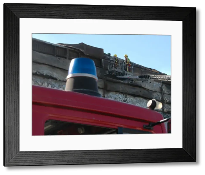 Framed Print : Aftermath of a fire at warehouse in Bow, East London Framed Print : Aftermath of a fire at warehouse in Bow, East London