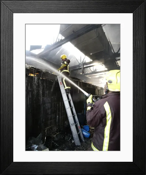 Framed Print : Fire at commercial premises, Walthamstow Framed Print : Fire at commercial premises, Walthamstow