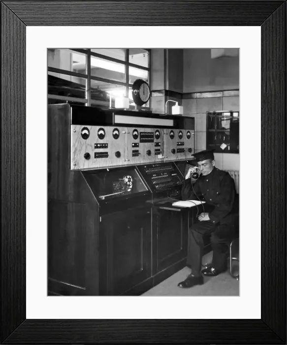 Framed Print : London Fire Brigade Headquarters telephone switchboard Framed Print : London Fire Brigade Headquarters telephone switchboard