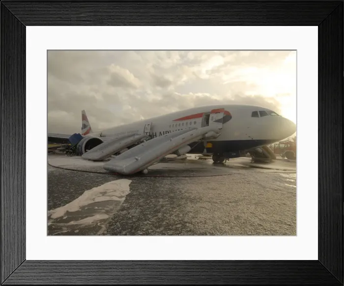 Framed Print : Fire crews attend the aftermath of a plane crash Framed Print : Fire crews attend the aftermath of a plane crash