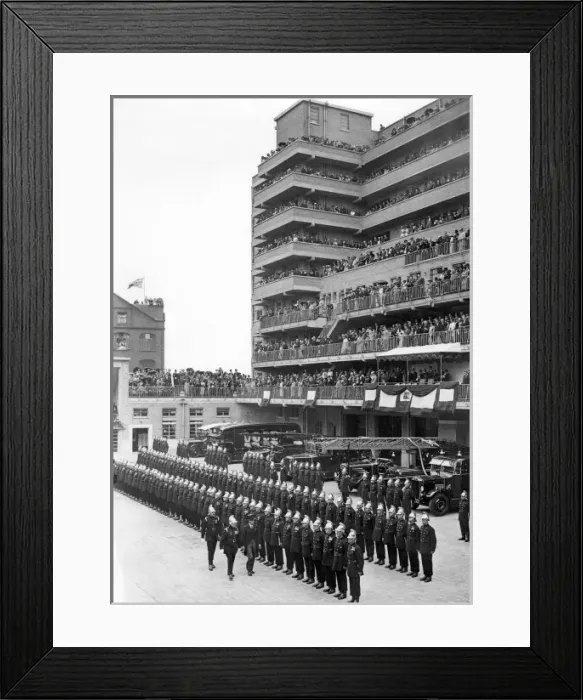 Framed Print : Parade of firefighters at the opening of new Lambeth HQ Framed Print : Parade of firefighters at the opening of new Lambeth HQ