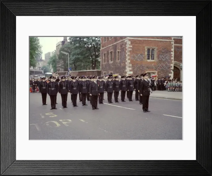 Framed Print : London Fire Brigade firefighters on parade Framed Print : London Fire Brigade firefighters on parade