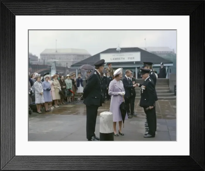 Framed Print : Queen Elizabeth II and Prince Philip at Lambeth Pier Framed Print : Queen Elizabeth II and Prince Philip at Lambeth Pier