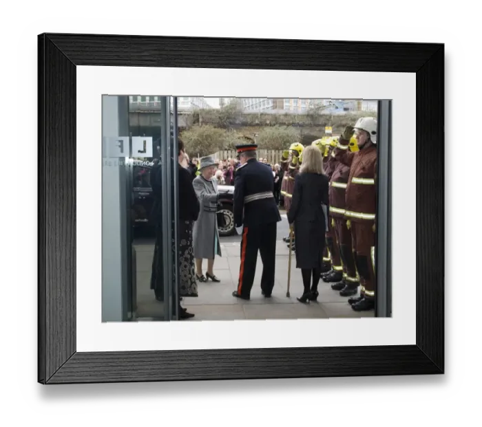 Framed Print : Queen Elizabeth II opening the new LFB Headquarters