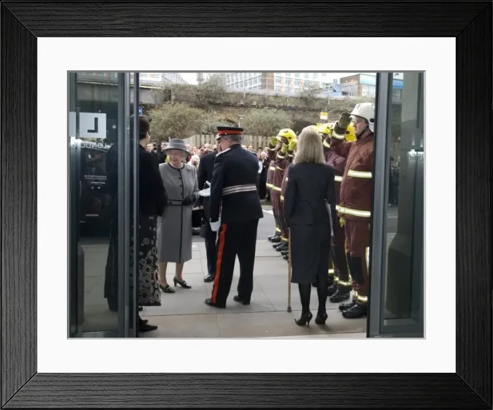 Framed Print : Queen Elizabeth II opening the new LFB Headquarters Framed Print : Queen Elizabeth II opening the new LFB Headquarters