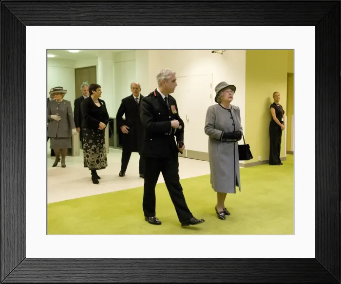 Framed Print : Queen Elizabeth II opening the new LFB Headquarters Framed Print : Queen Elizabeth II opening the new LFB Headquarters