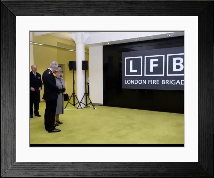 Framed Print : Queen Elizabeth II opening the new LFB Headquarters Framed Print : Queen Elizabeth II opening the new LFB Headquarters