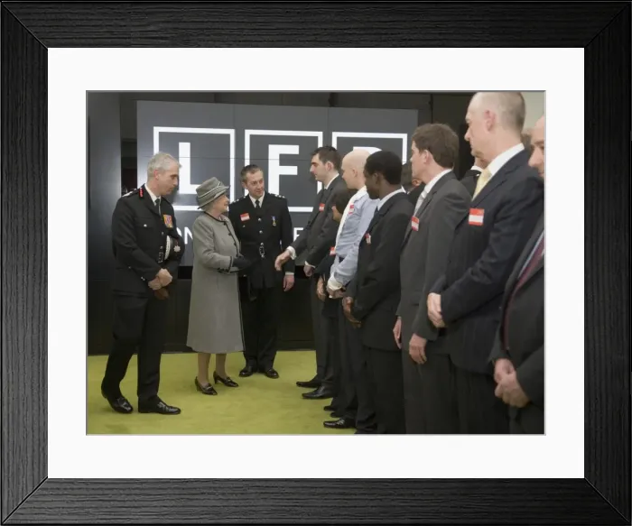 Framed Print : Queen Elizabeth II opening the new LFB Headquarters Framed Print : Queen Elizabeth II opening the new LFB Headquarters