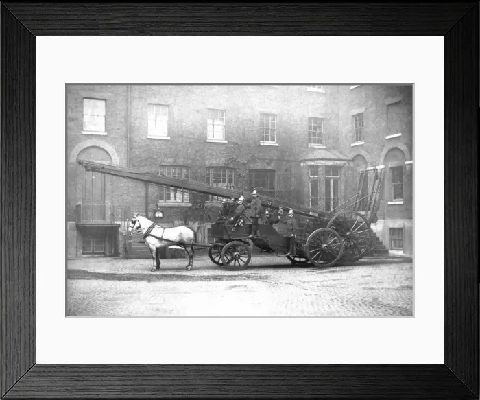Framed Print : LCC-LFB horse drawn escape cart and ladder Framed Print : LCC-LFB horse drawn escape cart and ladder