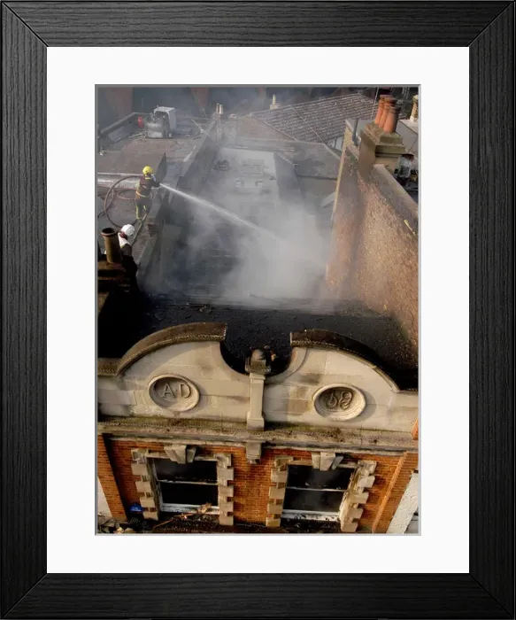 Framed Print : Firefighters at scene of fire in Ealing Framed Print : Firefighters at scene of fire in Ealing