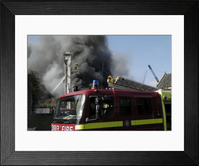 Framed Print : Scene of fire at commercial premises, Penge Framed Print : Scene of fire at commercial premises, Penge