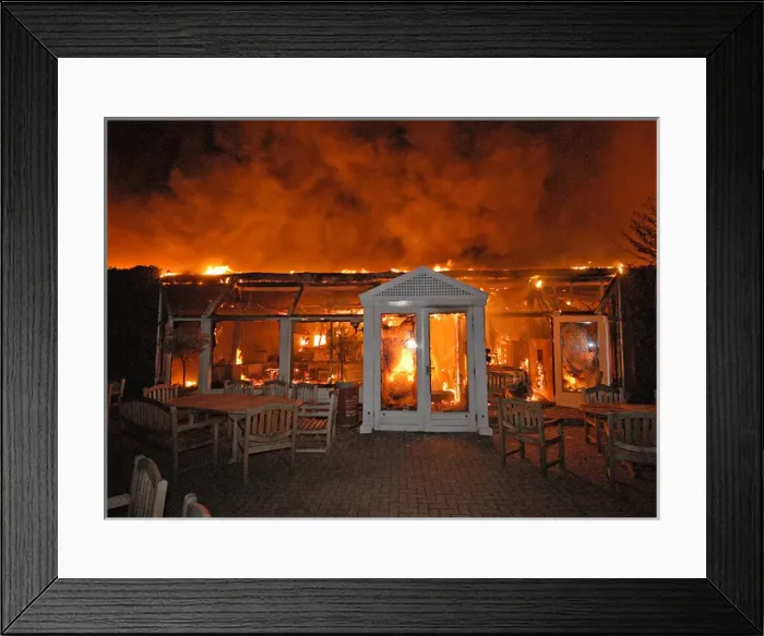 Framed Print : Firefighters at scene of fire at Riverside Drive, Chiswick Framed Print : Firefighters at scene of fire at Riverside Drive, Chiswick