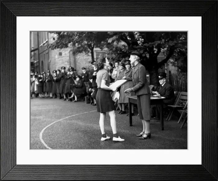 Framed Print : London firewomen netball competition, Westminster SW1
