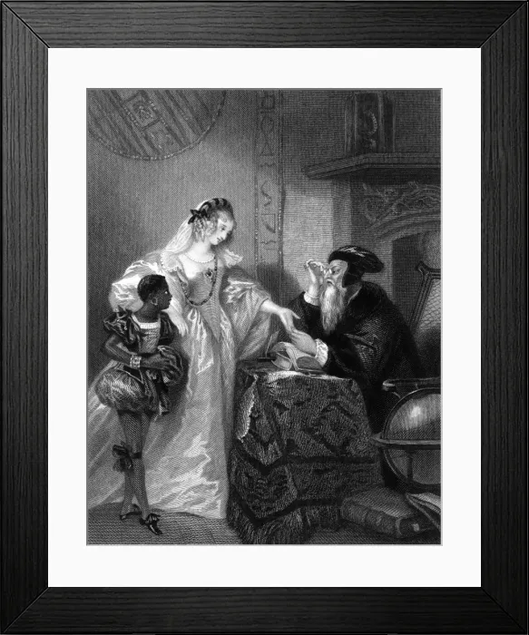 Framed Print : Prophet of St Pauls reading a womans palm Framed Print : Prophet of St Pauls reading a womans palm