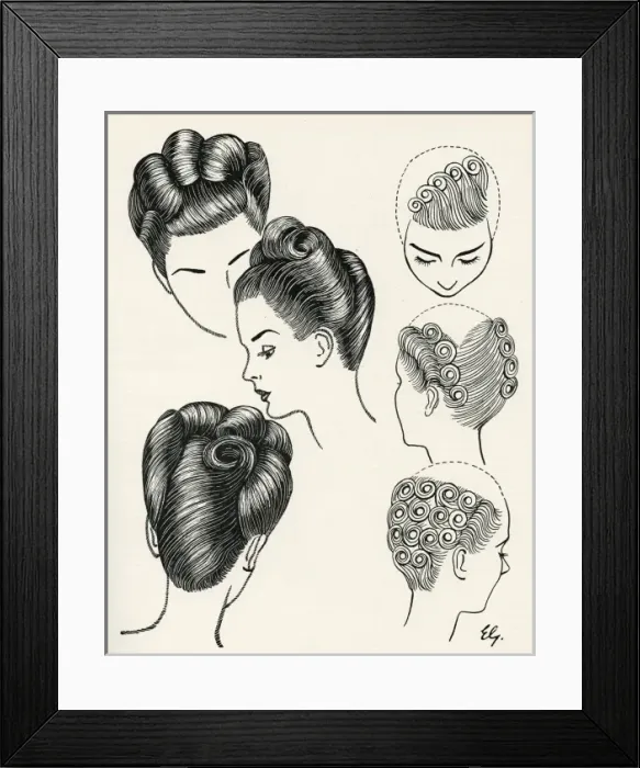 Framed Print : D Elegance hairstyle 1940s Framed Print : D Elegance hairstyle 1940s