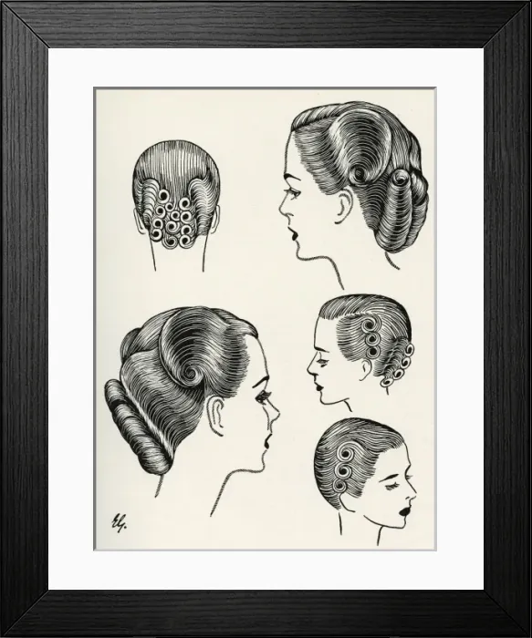 Framed Print : Change of contour hairstyle 1940s Framed Print : Change of contour hairstyle 1940s