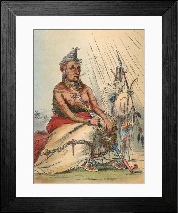 Framed Print : Minitaree chief