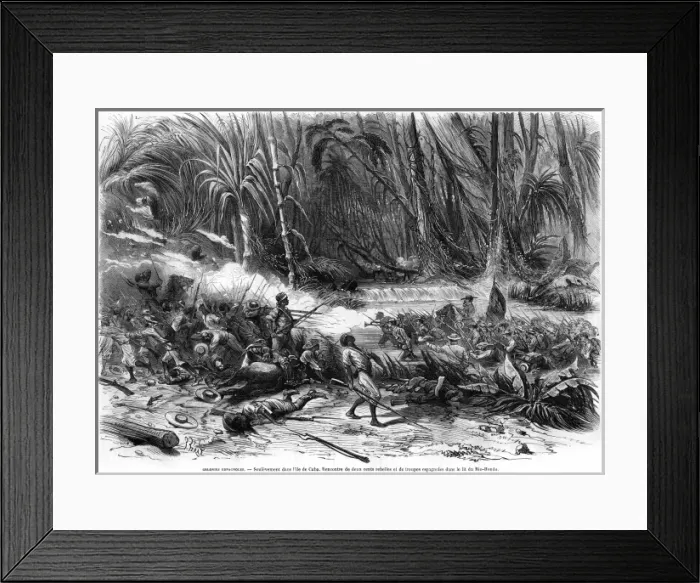 Framed Print : Cuban rebels fight the Spanish in Rio Hondo Framed Print : Cuban rebels fight the Spanish in Rio Hondo